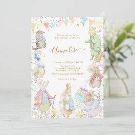 Invitación Beatriz Peter the Rabbit Woodland Baby Shower