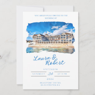 Invitación Beauport Hotel Massachusetts Venue Watercolor