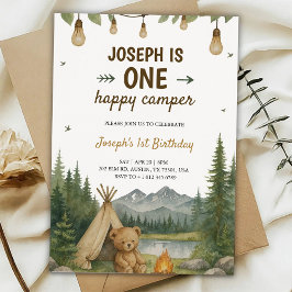 Invitación Beautiful birthday Invitation with camping vibe