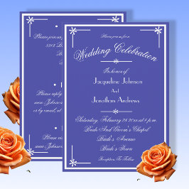 Invitación Beautiful Blue All In One RSVP Website Wedding