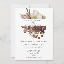 Invitación Beautiful boho rose & neutral wedding 