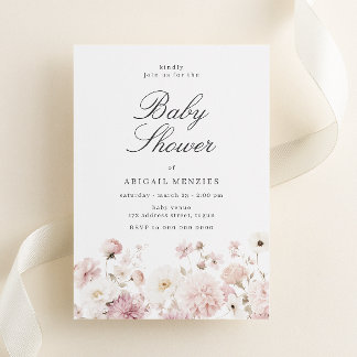 Invitación Beautiful Elegant Floral Baby Shower