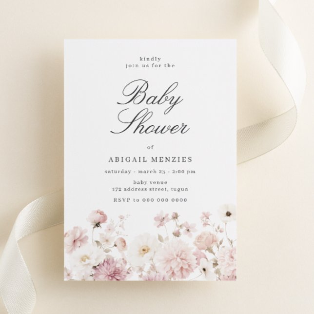 Invitación Beautiful Elegant Floral Baby Shower (Subido por el creador)
