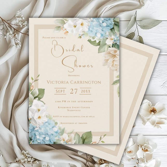 Invitación Beautiful Floral Hydrangea Bridal Shower (Subido por el creador)