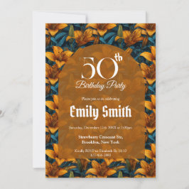 Invitación Beautiful Lilies Accent Adult Birthday