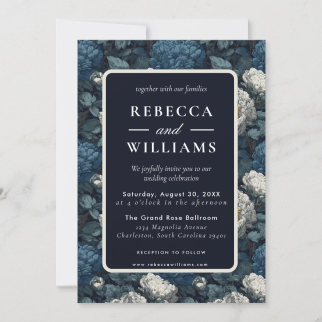 Invitación Beautiful Wildflower Peonies Flower  Fall Wedding  (Anverso)