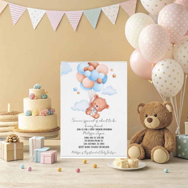 Invitación Beauty Loved Baby Shower Invitation  (Personalize this cute beary love baby shower invitation. )