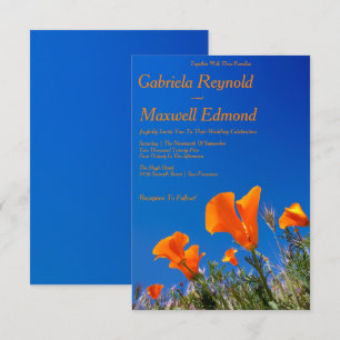 Invitación Beauty Nature Floral California Poppy Boda