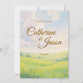 Invitación Beauty Watercolor Scenery Wedding Invitation