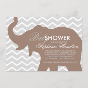 Invitación Beaver gran ducha de bebé elefante