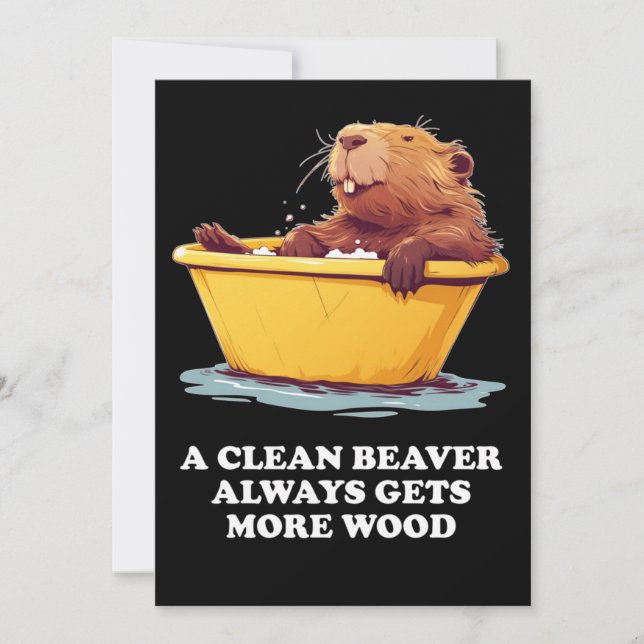 Invitación Beaver Lover Bath (Anverso)
