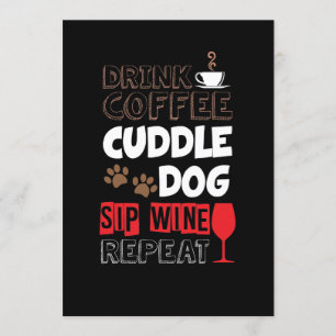 Invitación Beba Café abrazadera Perro Sip Repetir
