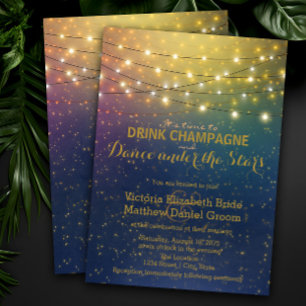 Invitación Beba champán baile bajo las estrellas boda