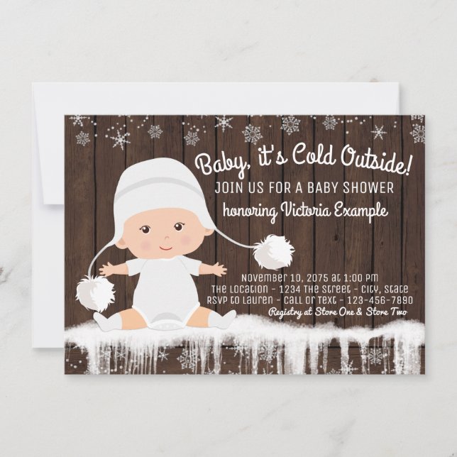 Invitación Beba el frío fuera de Baby Shower (Anverso)