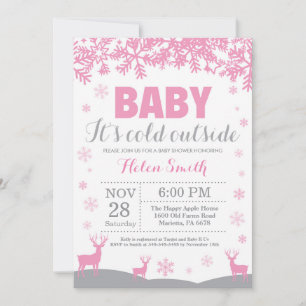 Invitación Beba el frío fuera del Chica de venados Baby Showe