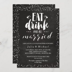 Invitación Beba rústica y ducha de pareja casada