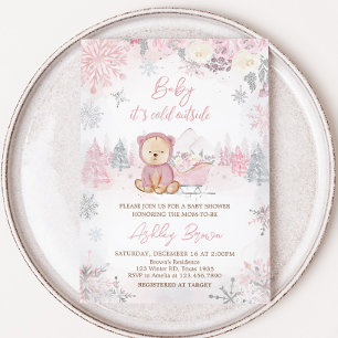 Invitación Beba su frío exterior Chica Baby Shower