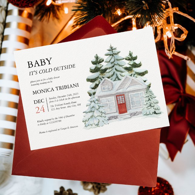 Invitación Beba su frío fuera de la acogedora ducha de Navida (Subido por el creador)