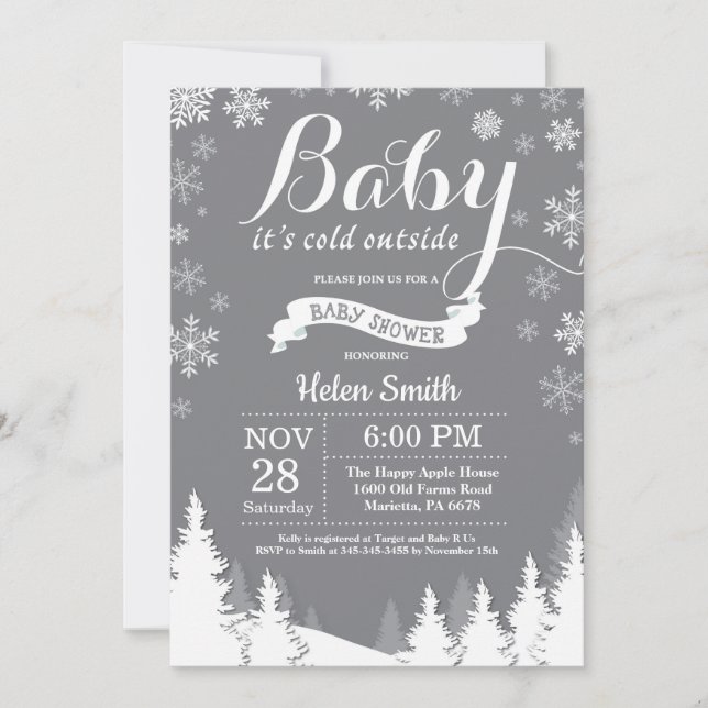 Invitación Beba su frío fuera del Baby Shower de la selva de  (Anverso)
