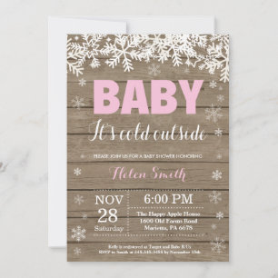 Invitación Beba su frío fuera del Chica de invierno Baby Show