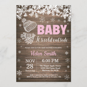 Invitación Beba su frío fuera del Chica de invierno Baby Show