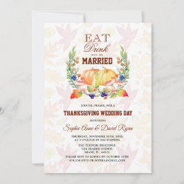 Invitación Beba y cásate con el Boda del Día de Acción de Gra