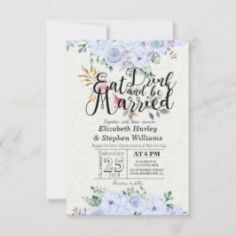 Invitación Beba y sé Boda casada acuarela floral