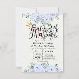 Invitación Beba y sé Boda casada acuarela floral