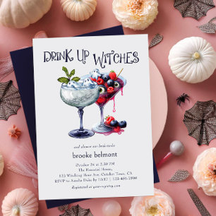 Invitación Beban brujas cócteles de Halloween para la despedi