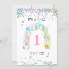 Invitación *~* BEBÉ 1er Chica de primer globo Cumpleaños