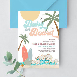 Invitación Bebé a bordo Baby Shower Sprinkle Surfing Shower