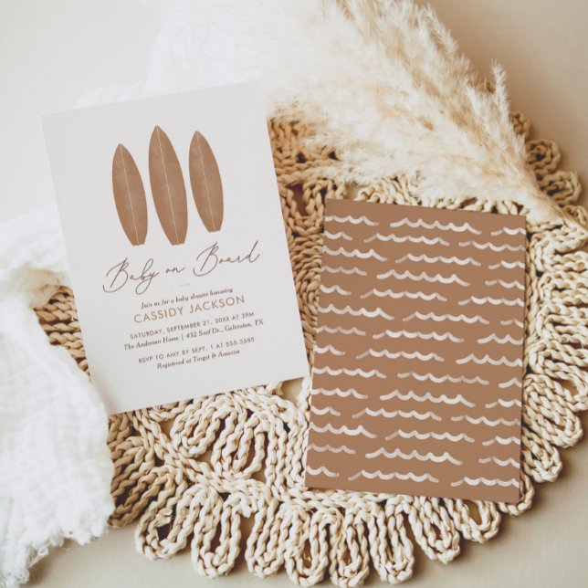 Invitación Bebé a bordo Boho Gender Neutral Baby Shower (Subido por el creador)