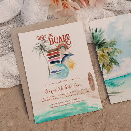 Invitación Bebé a bordo | Boho Surf Baby Shower