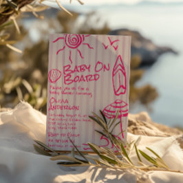 Invitación Bebé a bordo Chica de verano Baby Shower