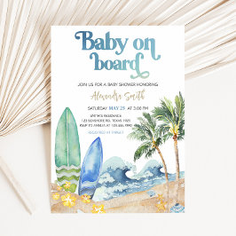 Invitación Bebé a bordo de Baby Shower Beach