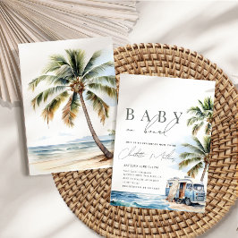 Invitación Bebé a bordo de Baby Shower, Surf Beach