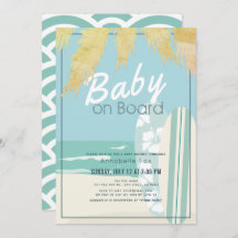 Bebé a bordo de Beach Surf Boy Baby Shower