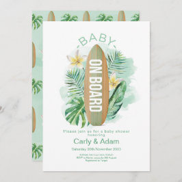 Invitación Bebé a bordo de la Palm Tropical Baby Shower