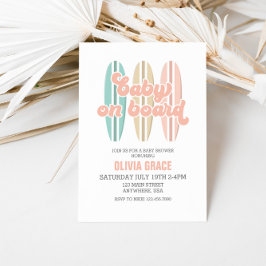 Invitación Bebé a bordo de la tabla de surf Playa Baby Shower
