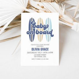 Invitación Bebé a bordo de Surfboard Beach Baby Shower