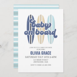 Invitación Bebé a bordo de Surfboard Beach Baby Shower Invita