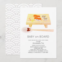 Bebé a bordo de un Sushi Baby Shower virtual