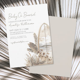 Invitación Bebé a bordo del Baby Shower Boho Beach