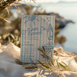 Invitación Bebé a bordo del Baby Shower de verano
