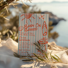 Invitación Bebé a bordo del Baby Shower de verano
