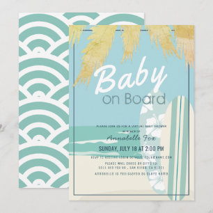 Invitación Bebé a bordo del Baby Shower virtual de un niño qu