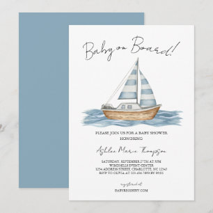 Invitación Bebé a Bordo Ducha de Bebé Náutica