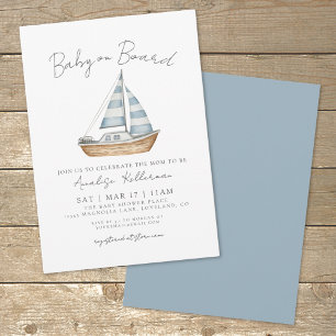 Invitación Bebé a Bordo Fiesta de Baby Shower Náutico