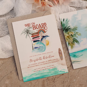 Invitación Bebé a bordo Fiesta de bebé Boho Surf