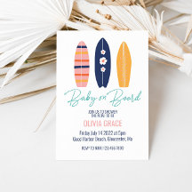 Bebé a bordo Pink Surfboard Baby Shower